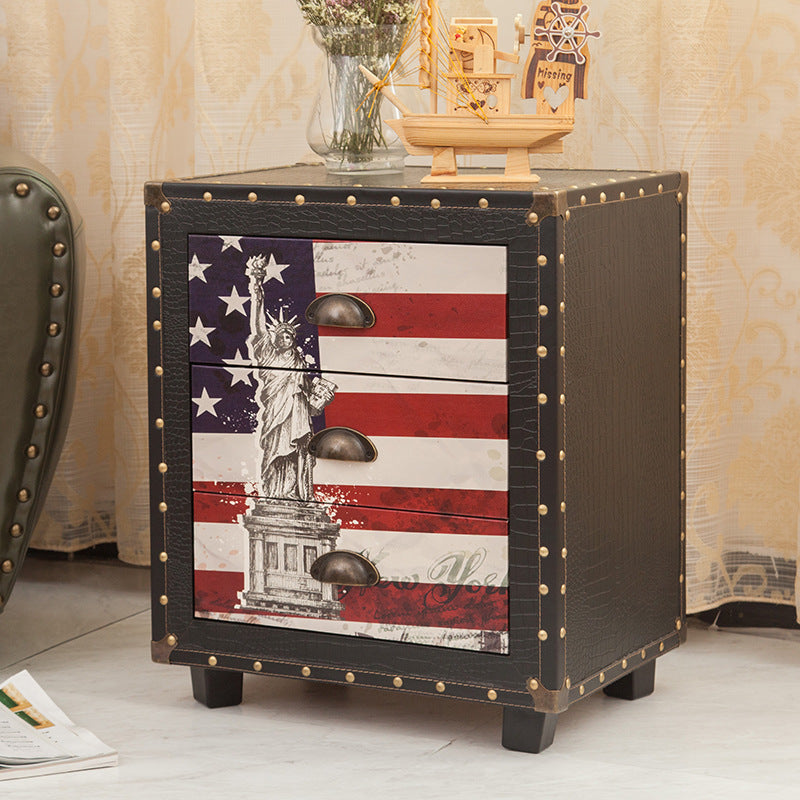 PU Nightstand 3-Drawer