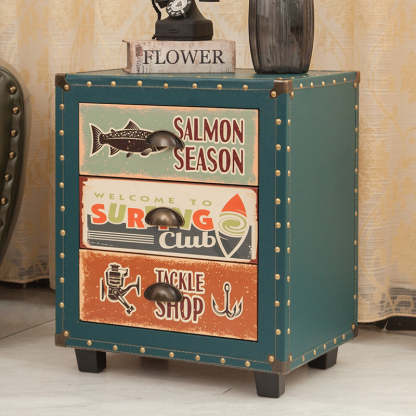 PU Nightstand 3-Drawer