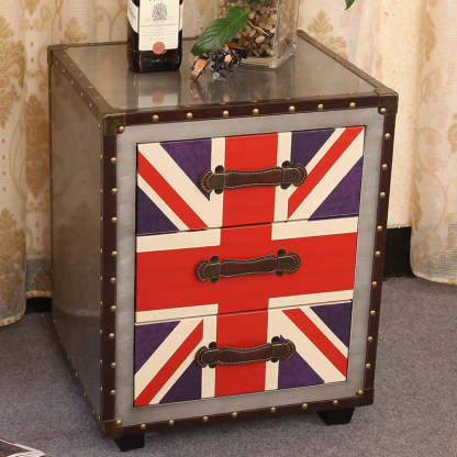 PU Nightstand 3-Drawer