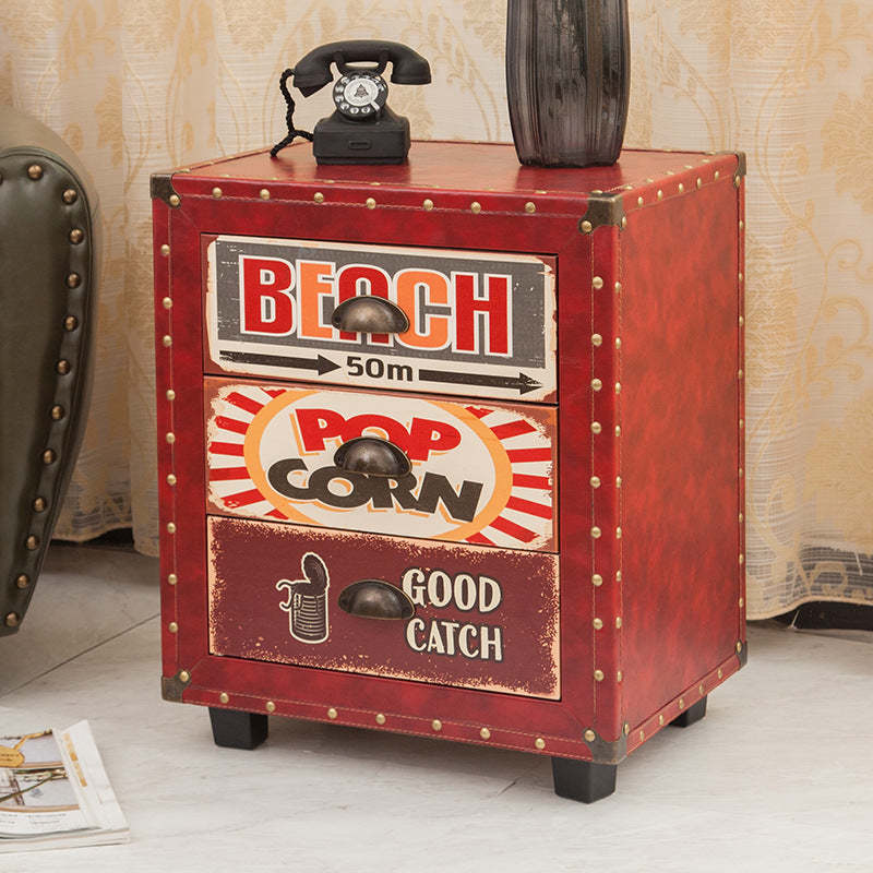 PU Nightstand 3-Drawer