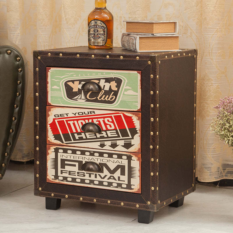 PU Nightstand 3-Drawer