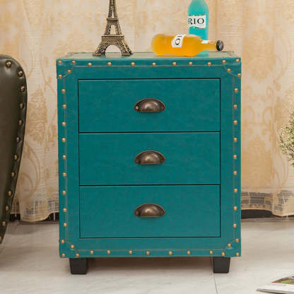PU Nightstand 3-Drawer