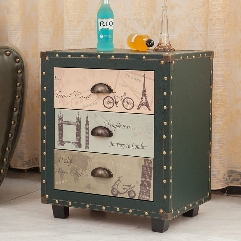 PU Nightstand 3-Drawer