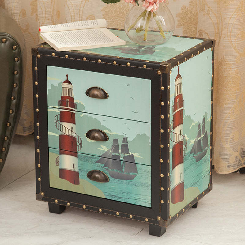 PU Nightstand 3-Drawer
