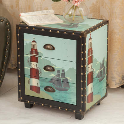 PU Nightstand 3-Drawer