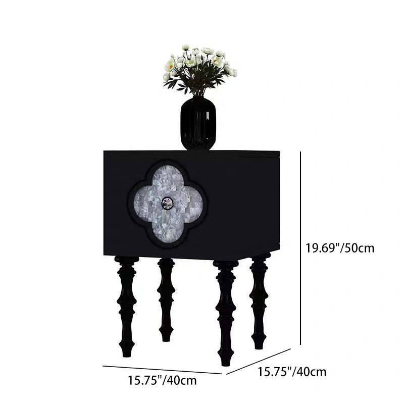 Scandinavian Clover Wood Nightstand 1-Cabinet