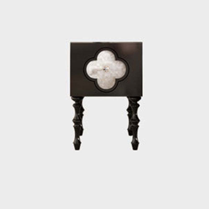 Scandinavian Clover Wood Nightstand 1-Cabinet