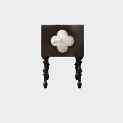 Scandinavian Clover Wood Nightstand 1-Cabinet