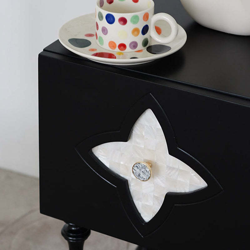 Scandinavian Clover Wood Nightstand 1-Cabinet
