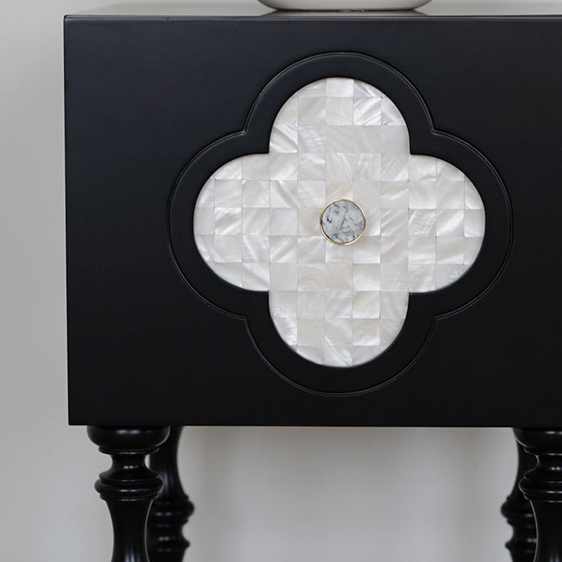 Scandinavian Clover Wood Nightstand 1-Cabinet