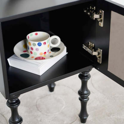 Scandinavian Clover Wood Nightstand 1-Cabinet