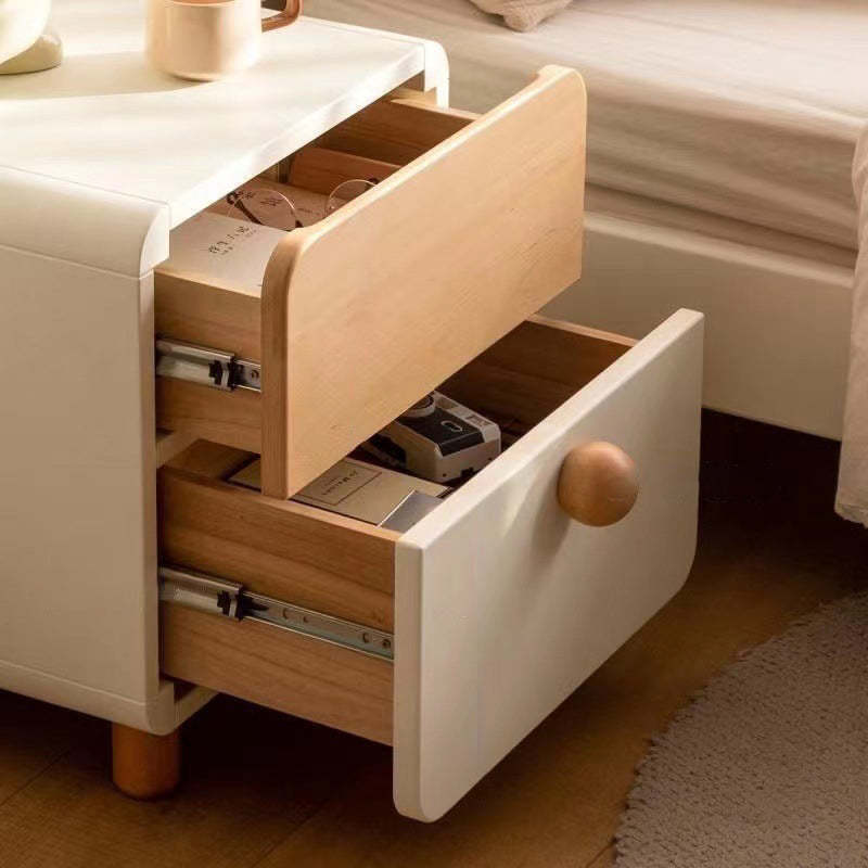 Contemporary Solid Wood 2-Drawer Nightstand