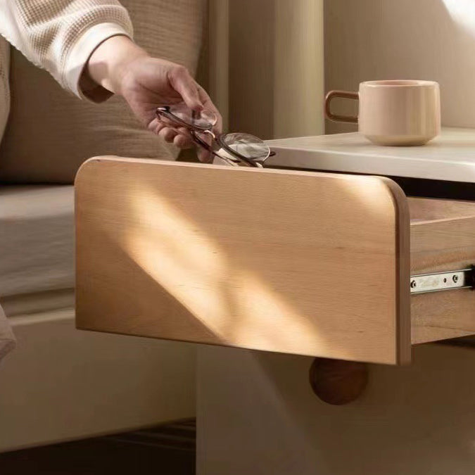 Contemporary Solid Wood 2-Drawer Nightstand