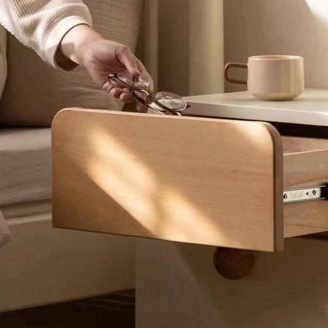 Contemporary Solid Wood 2-Drawer Nightstand