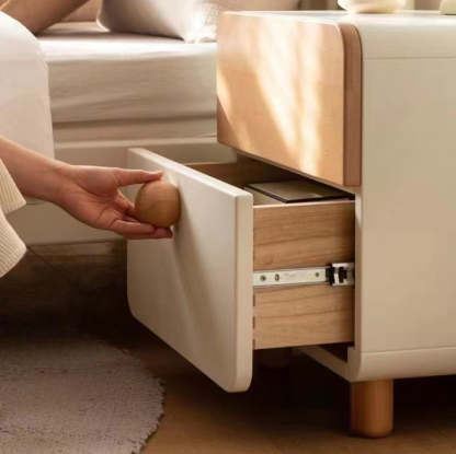 Contemporary Solid Wood 2-Drawer Nightstand