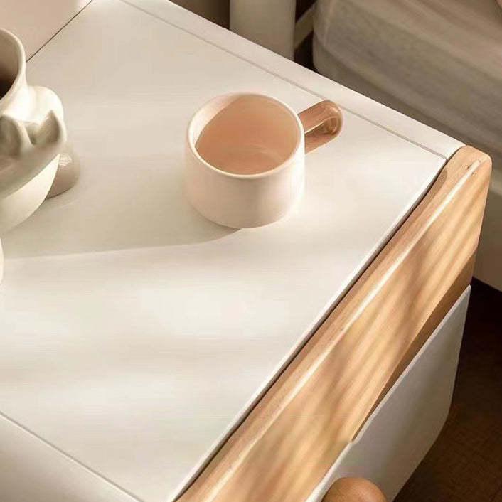 Contemporary Solid Wood 2-Drawer Nightstand