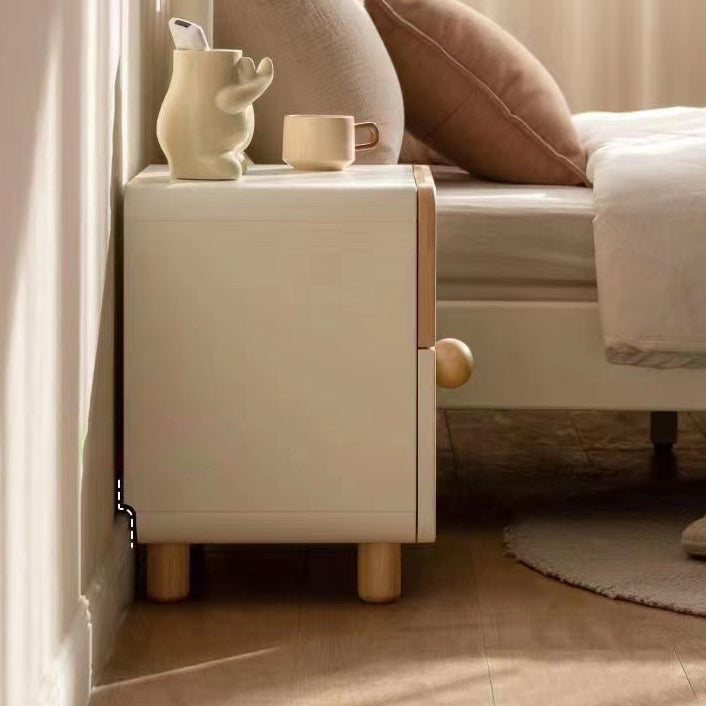 Contemporary Solid Wood 2-Drawer Nightstand