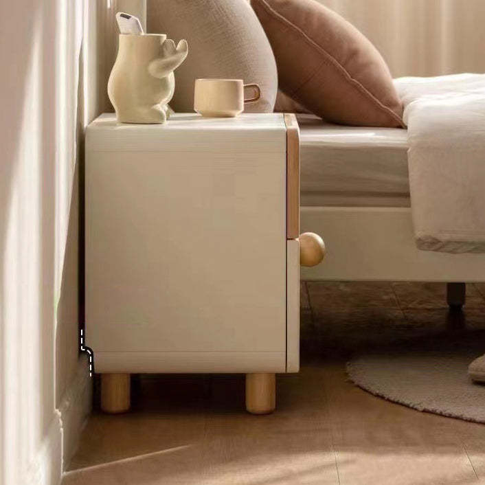 Contemporary Solid Wood 2-Drawer Nightstand