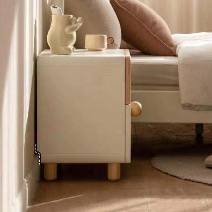 Contemporary Solid Wood 2-Drawer Nightstand