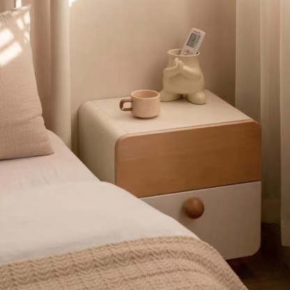 Contemporary Solid Wood 2-Drawer Nightstand