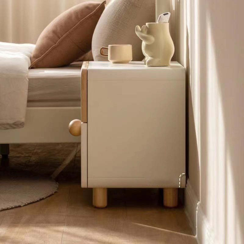 Contemporary Solid Wood 2-Drawer Nightstand