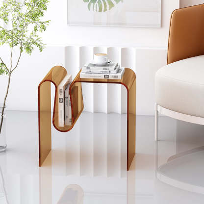 Art Deco Geometric Acrylic Side Table