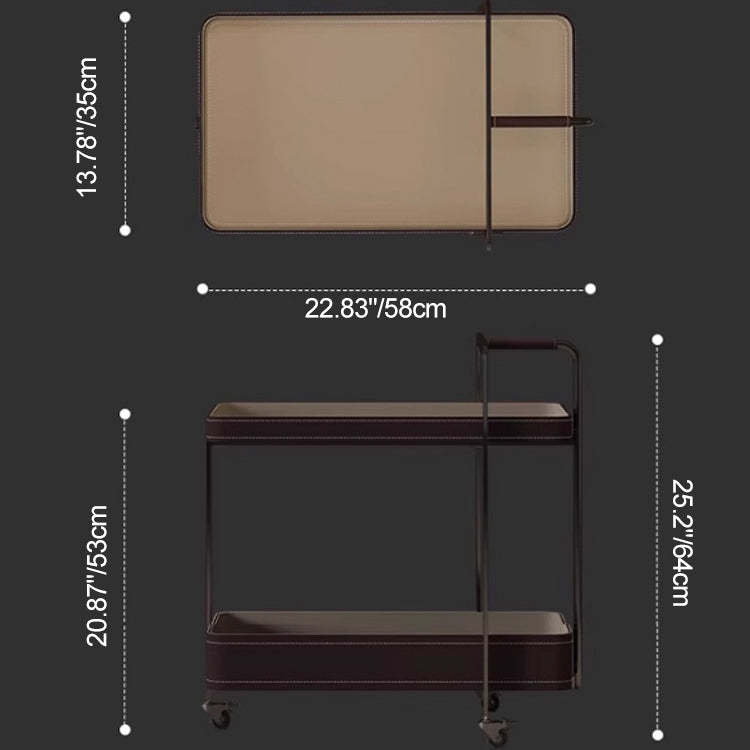 Scandinavian Saddle Leather 2-Tier Side Table