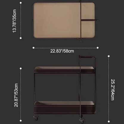 Scandinavian Saddle Leather 2-Tier Side Table