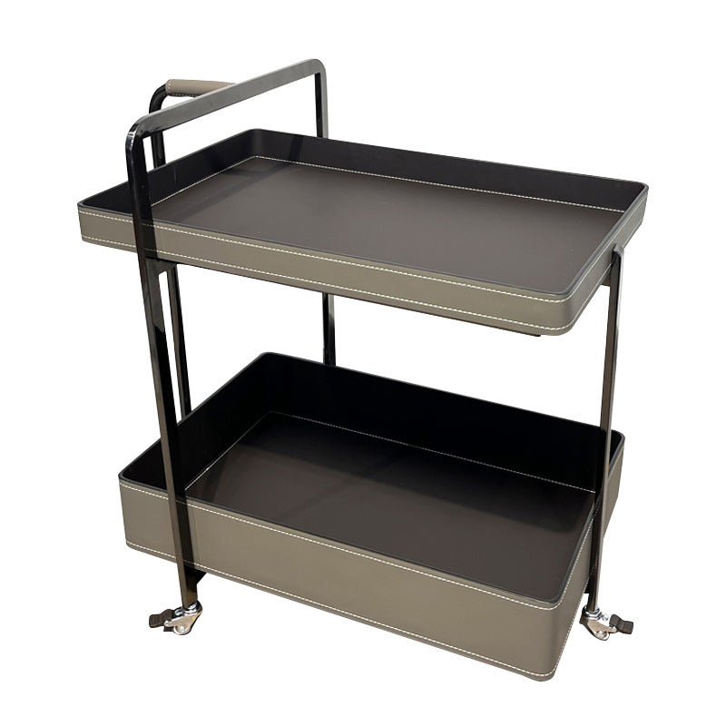 Scandinavian Saddle Leather 2-Tier Side Table