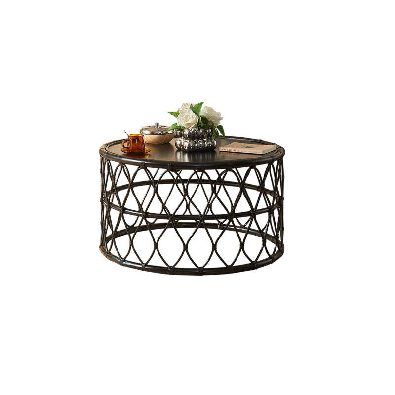 Scandinavian Rattan Net 1-Tier Coffee Table