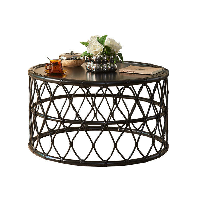 Scandinavian Rattan Net 1-Tier Coffee Table