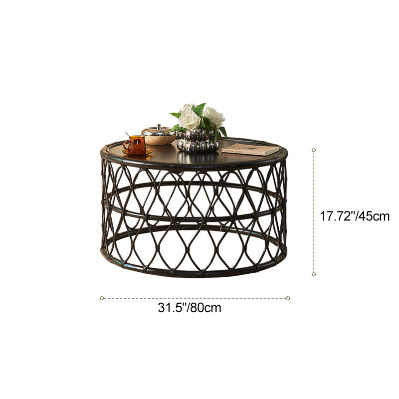 Scandinavian Rattan Net 1-Tier Coffee Table