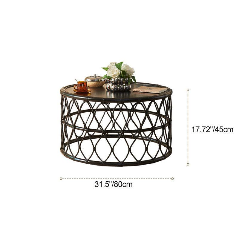 Scandinavian Rattan Net 1-Tier Coffee Table