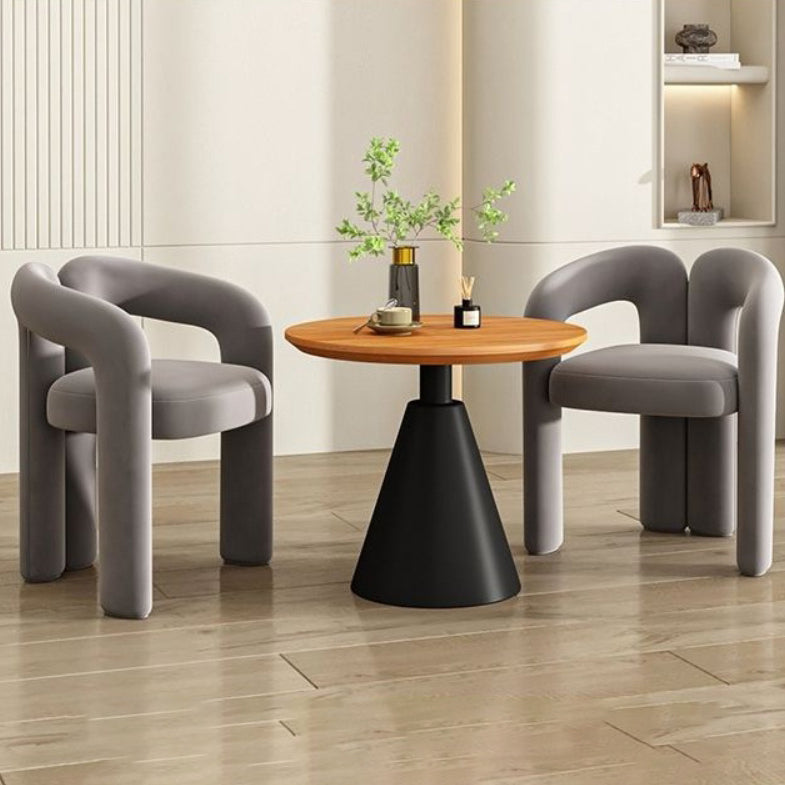 Scandinavian Cone Iron Wood Side Table