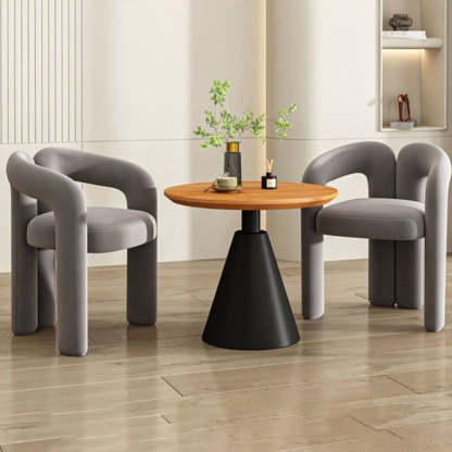 Scandinavian Cone Iron Wood Side Table
