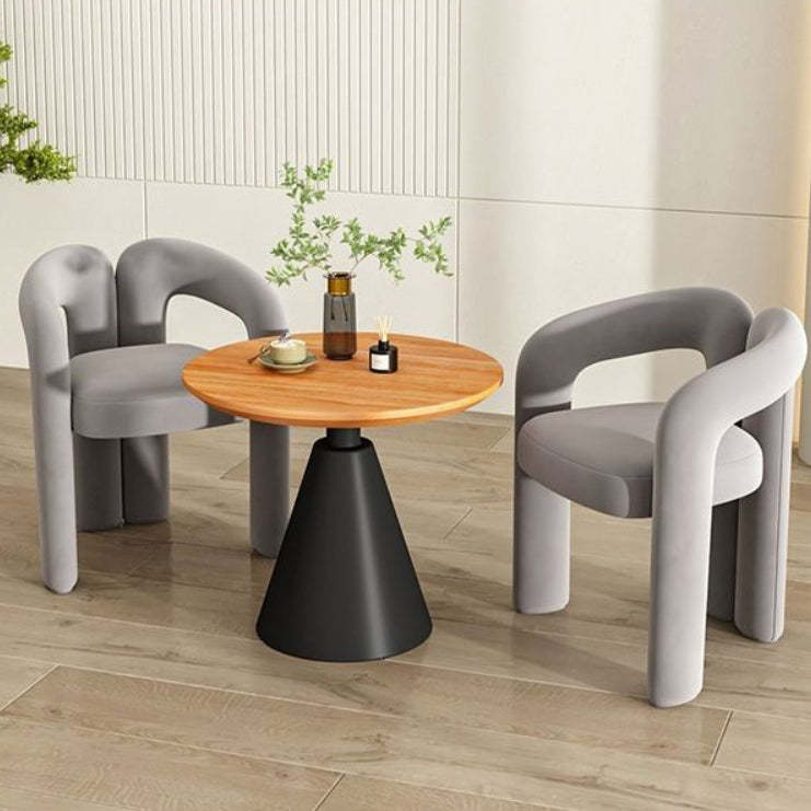 Scandinavian Cone Iron Wood Side Table