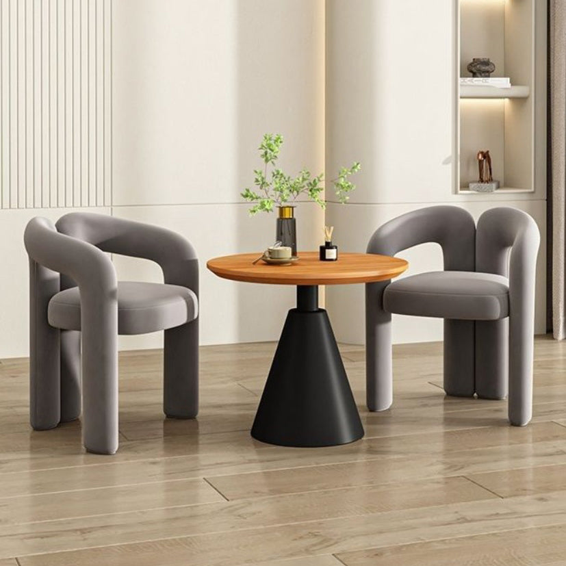Scandinavian Cone Iron Wood Side Table