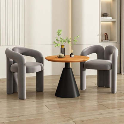 Scandinavian Cone Iron Wood Side Table