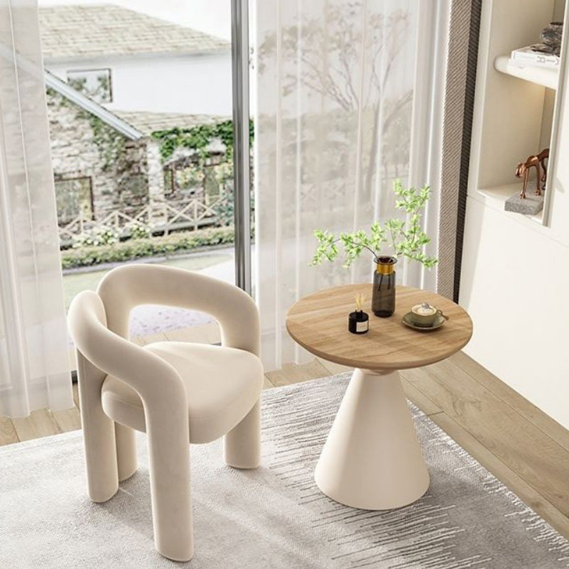 Scandinavian Cone Iron Wood Side Table