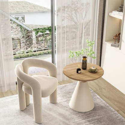 Scandinavian Cone Iron Wood Side Table