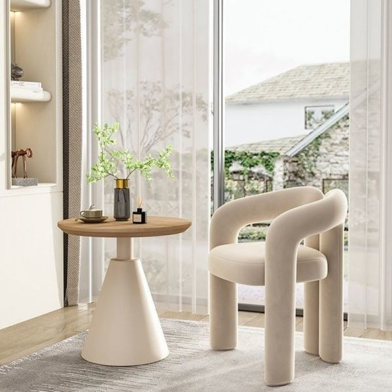 Scandinavian Cone Iron Wood Side Table