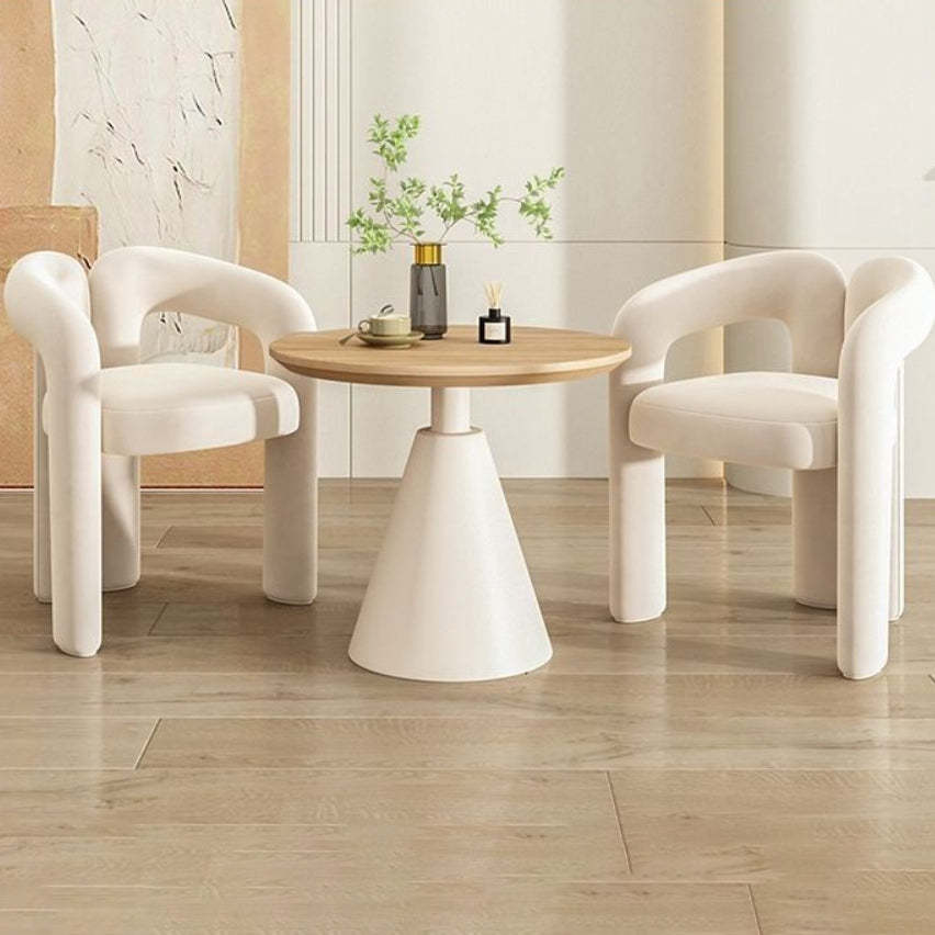 Scandinavian Cone Iron Wood Side Table