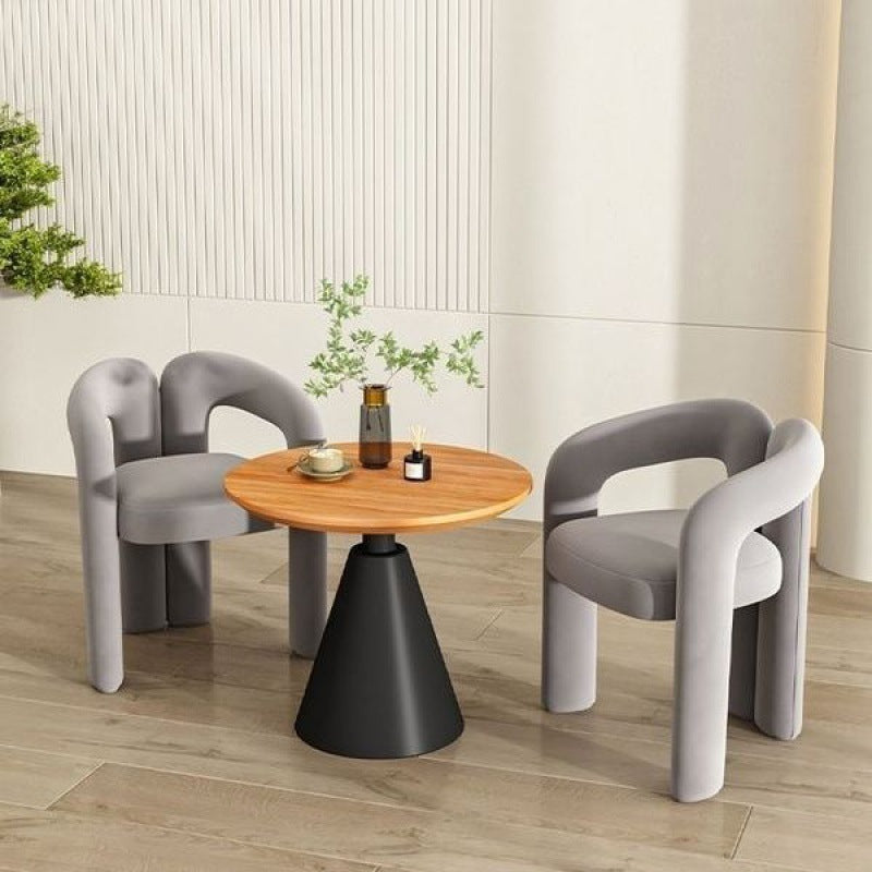 Scandinavian Cone Iron Wood Side Table