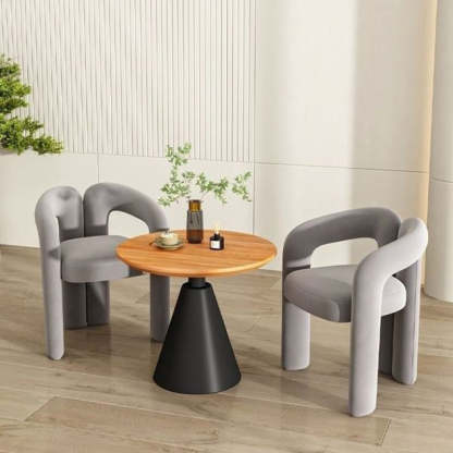 Scandinavian Cone Iron Wood Side Table