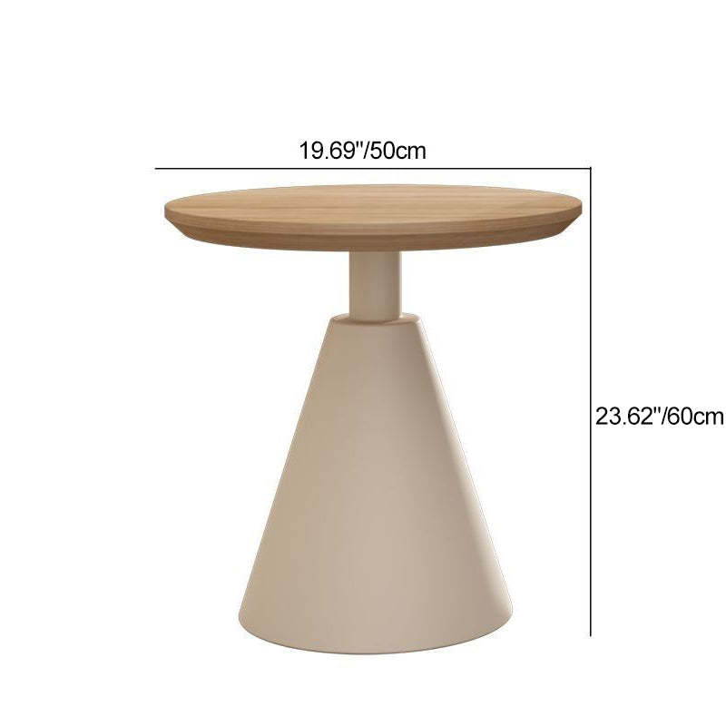 Scandinavian Cone Iron Wood Side Table — Black