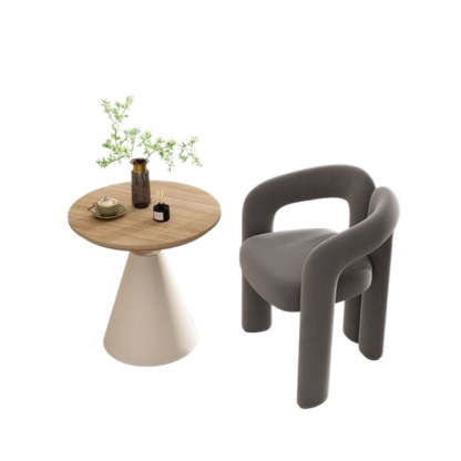 Scandinavian Cone Iron Wood Side Table