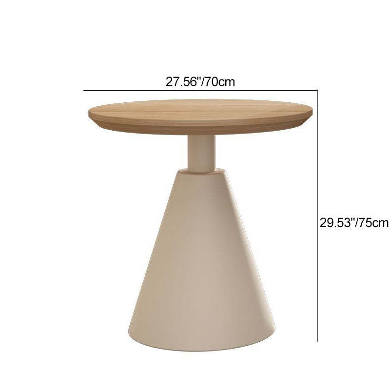 Scandinavian Cone Iron Wood Side Table — Black