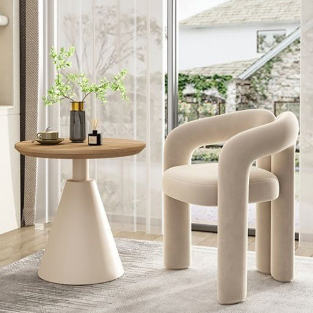 Scandinavian Cone Iron Wood Side Table