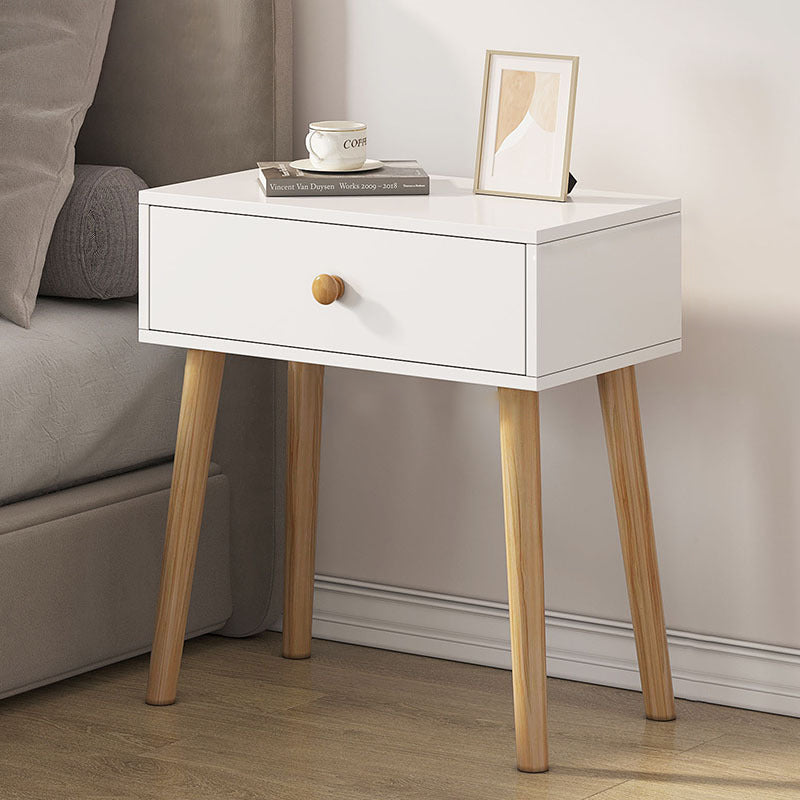 Contemporary Solid Wood Side Table with Drawer
