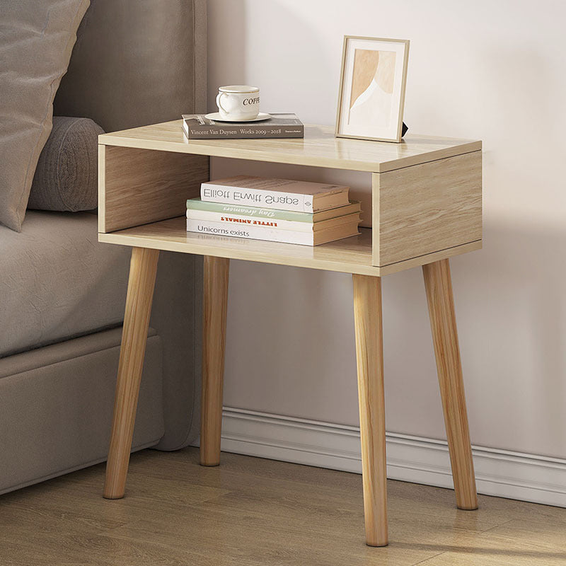 Contemporary Solid Wood Side Table with Drawer